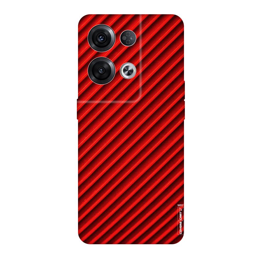 Red Rugged Stripes Original Polycarbonate Back Case for Oppo Reno8 Pro 5G