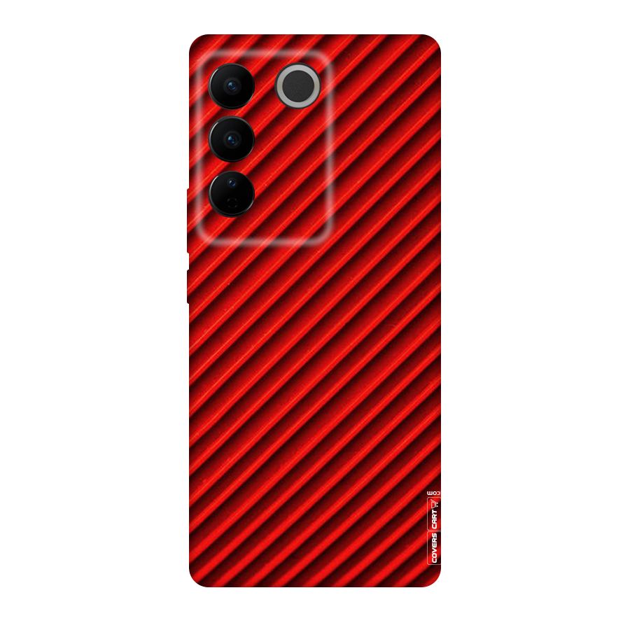 Red Rugged Stripes Original Polycarbonate Back Case for Vivo V27