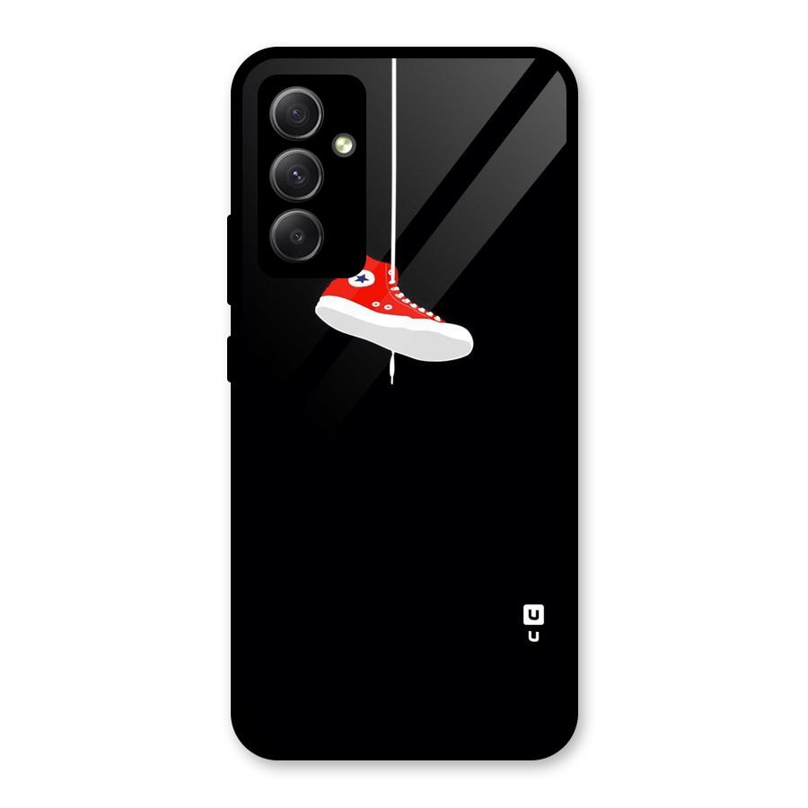 Red Shoe Hanging Glass Back Case for Galaxy A34
