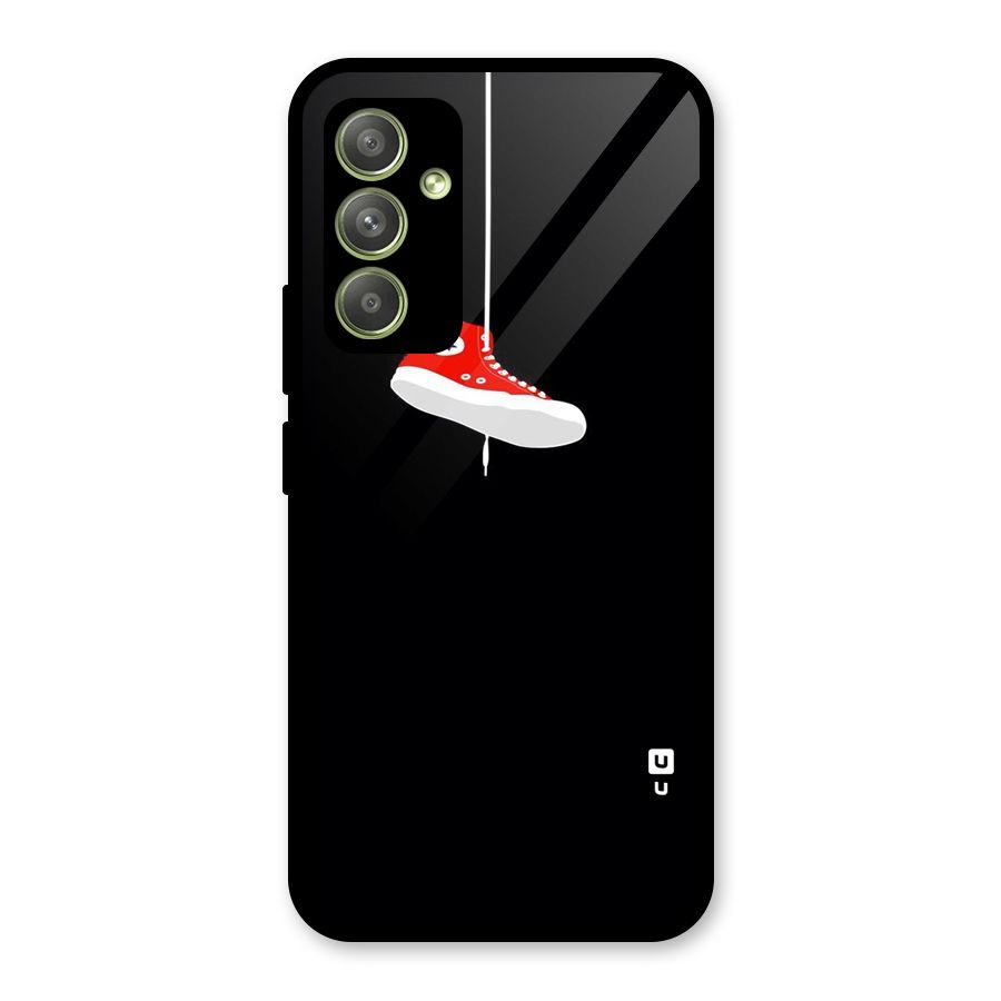 Red Shoe Hanging Glass Back Case for Galaxy A54
