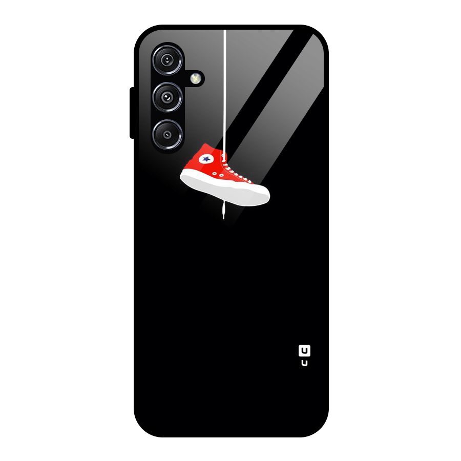 Red Shoe Hanging Glass Back Case for Galaxy M34 5G