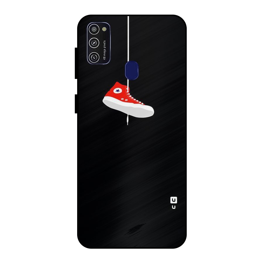 Red Shoe Hanging Metal Back Case for Galaxy M21