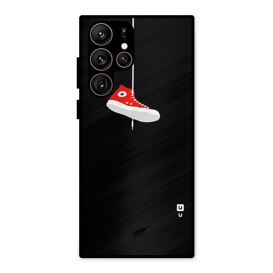 Red Shoe Hanging Metal Back Case for Galaxy S22 Ultra 5G