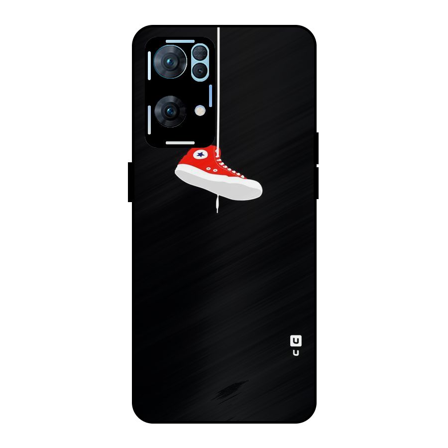 Red Shoe Hanging Metal Back Case for Oppo Reno7 Pro 5G
