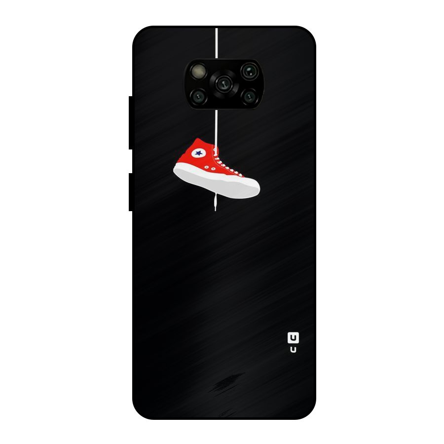 Red Shoe Hanging Metal Back Case for Poco X3