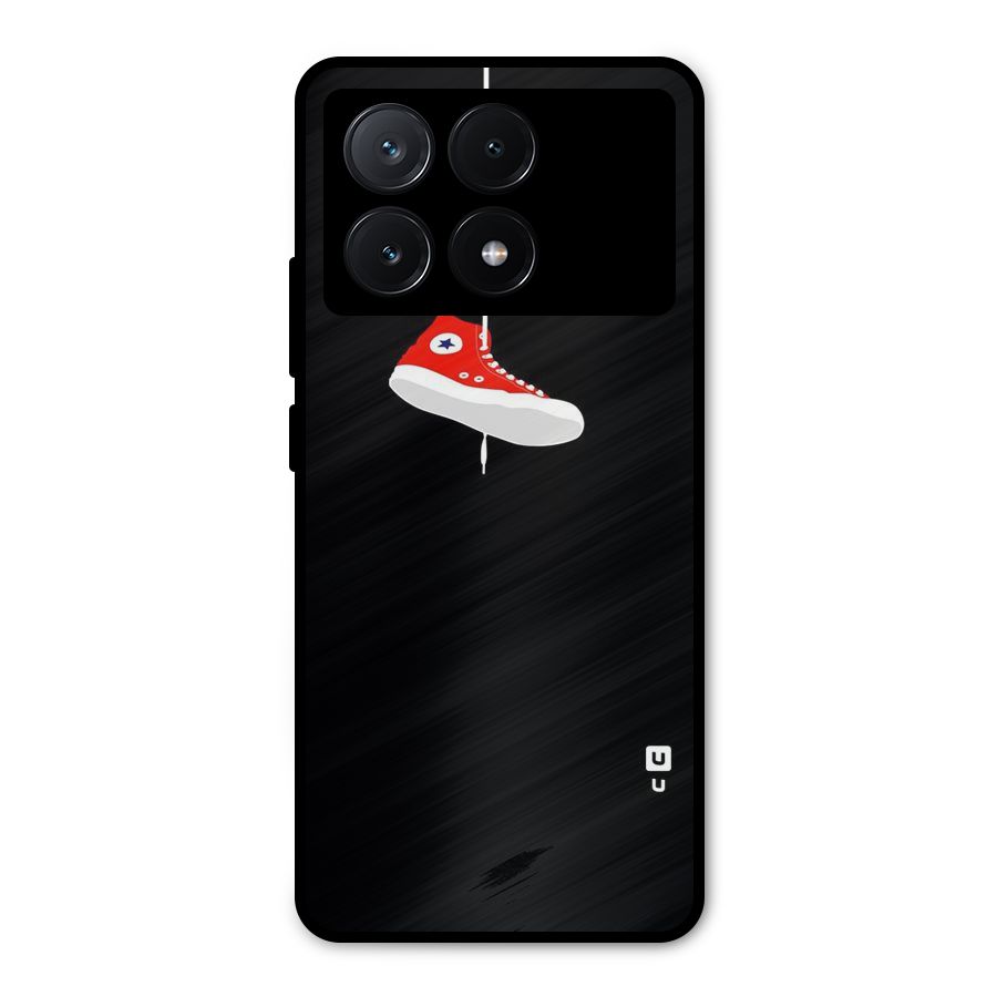Red Shoe Hanging Metal Back Case for Poco X6 Pro