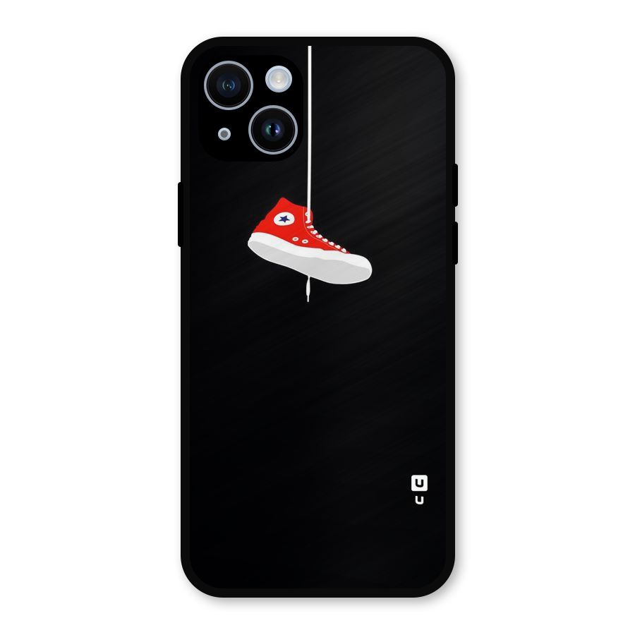 Red Shoe Hanging Metal Back Case for iPhone 14