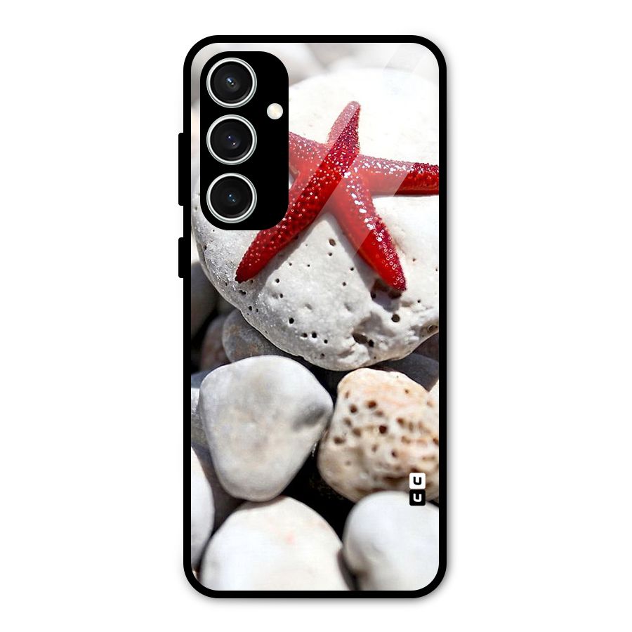 Red Star Fish Glass Back Case for Galaxy S23 FE