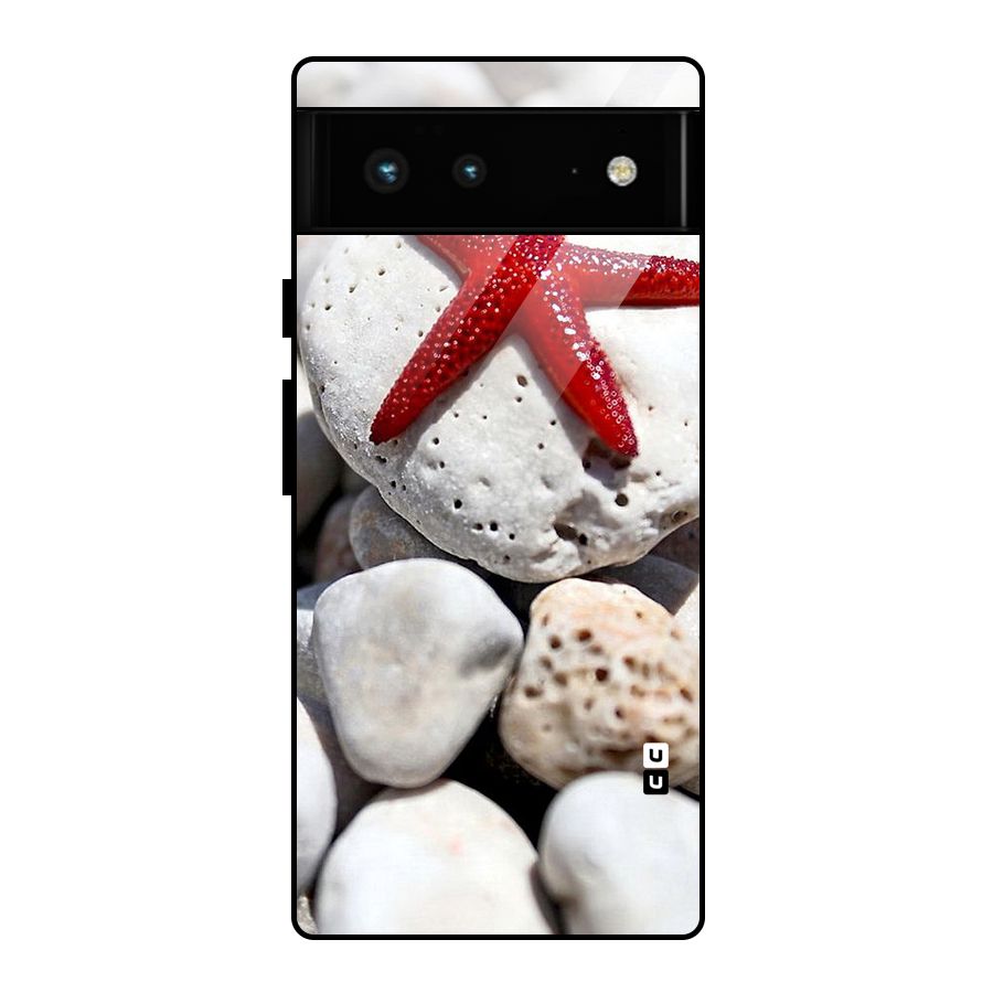 Red Star Fish Glass Back Case for Google Pixel 6