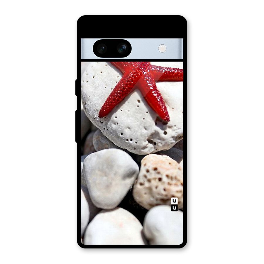 Red Star Fish Glass Back Case for Google Pixel 7a