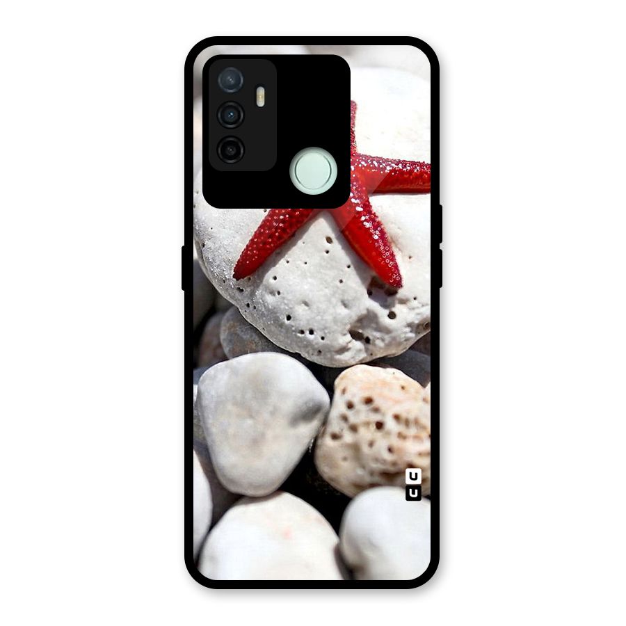 Red Star Fish Glass Back Case for Oppo A53