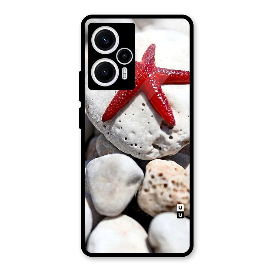 Red Star Fish Glass Back Case for Poco F5