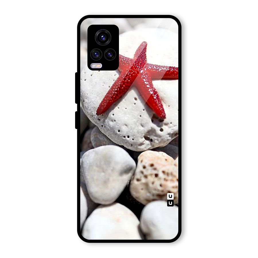 Red Star Fish Glass Back Case for Vivo V20 2021