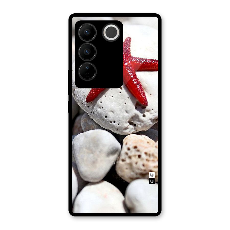 Red Star Fish Glass Back Case for Vivo V27