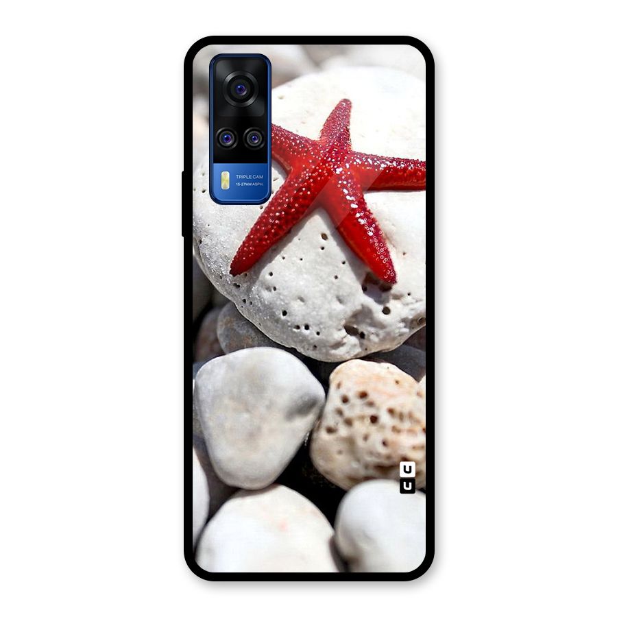 Red Star Fish Glass Back Case for Vivo Y31
