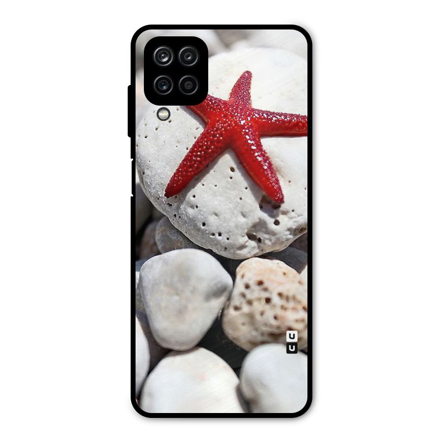 Red Star Fish Metal Back Case for Galaxy A12