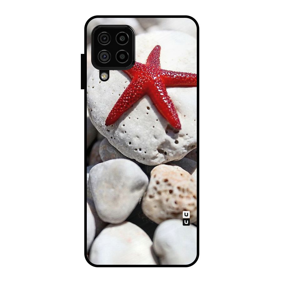 Red Star Fish Metal Back Case for Galaxy A22 4G