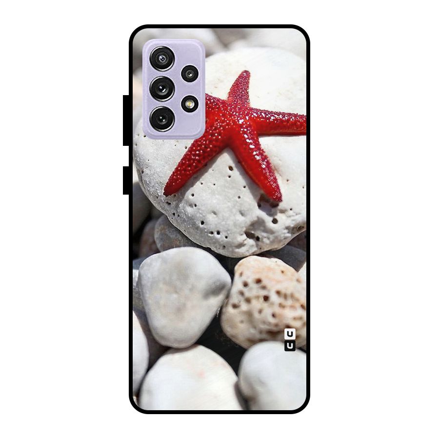 Red Star Fish Metal Back Case for Galaxy A72