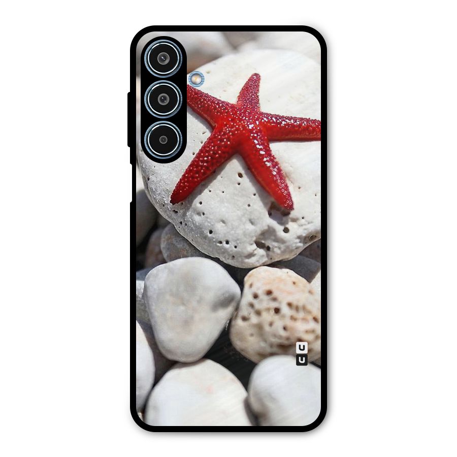 Red Star Fish Metal Back Case for Galaxy M35