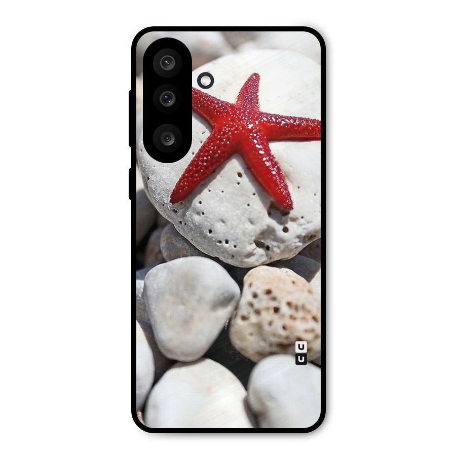Red Star Fish Metal Back Case for Galaxy M56