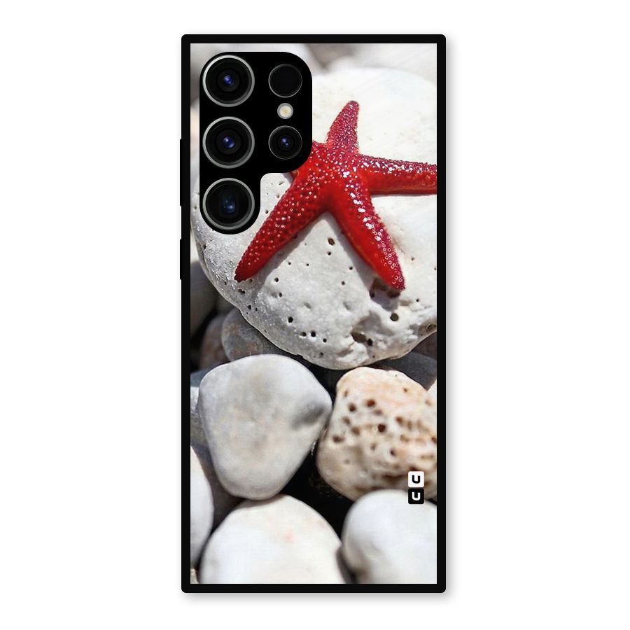Red Star Fish Metal Back Case for Galaxy S23 Ultra