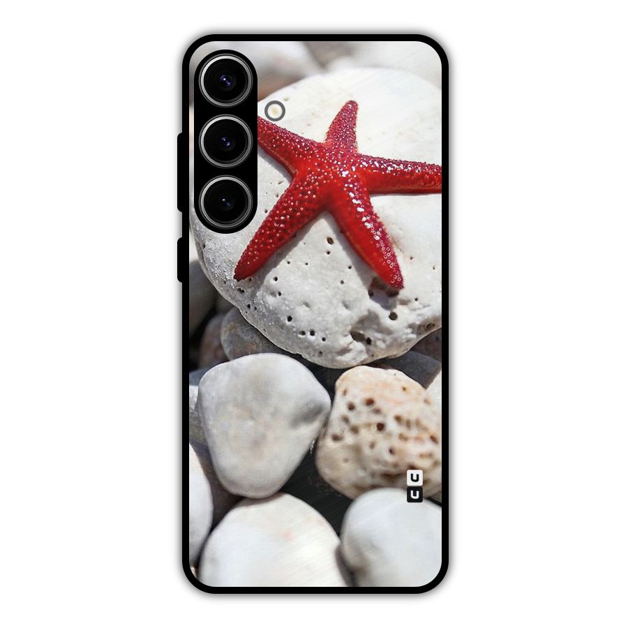 Red Star Fish Metal Back Case for Galaxy S24 Plus