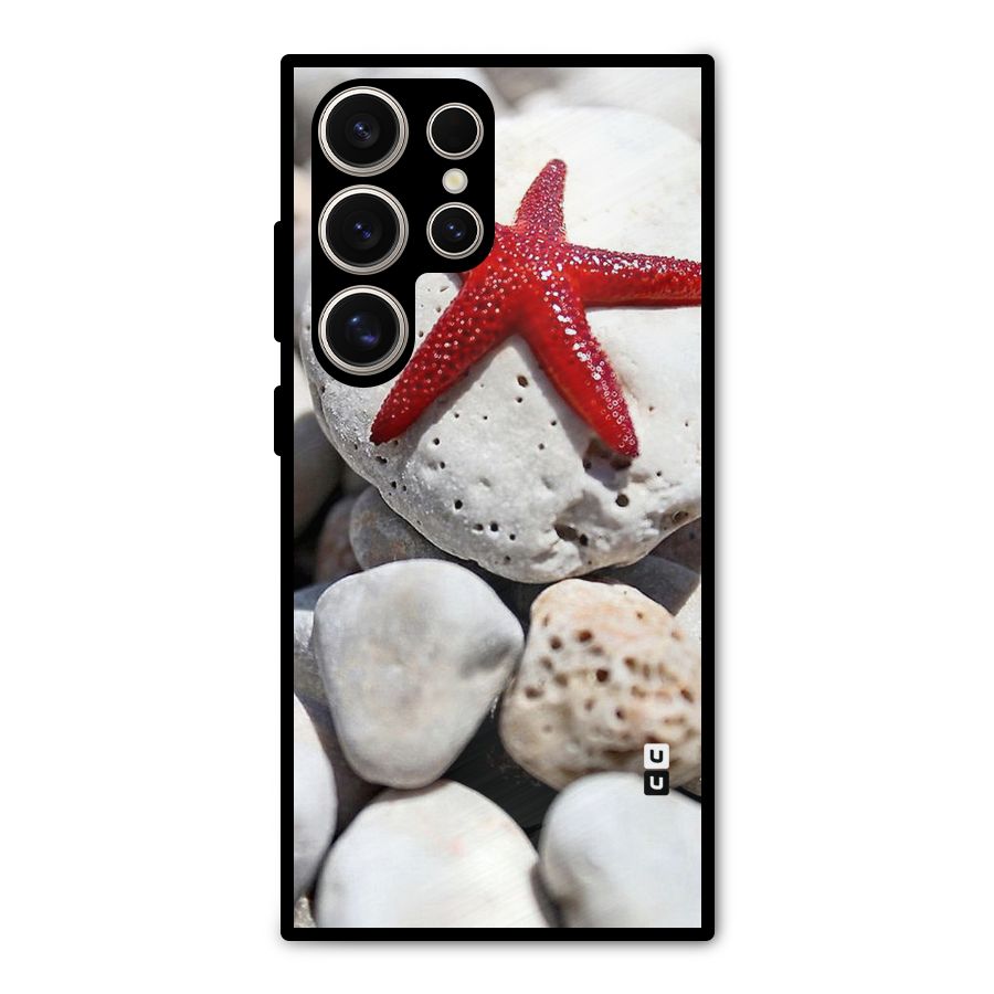 Red Star Fish Metal Back Case for Galaxy S24 Ultra