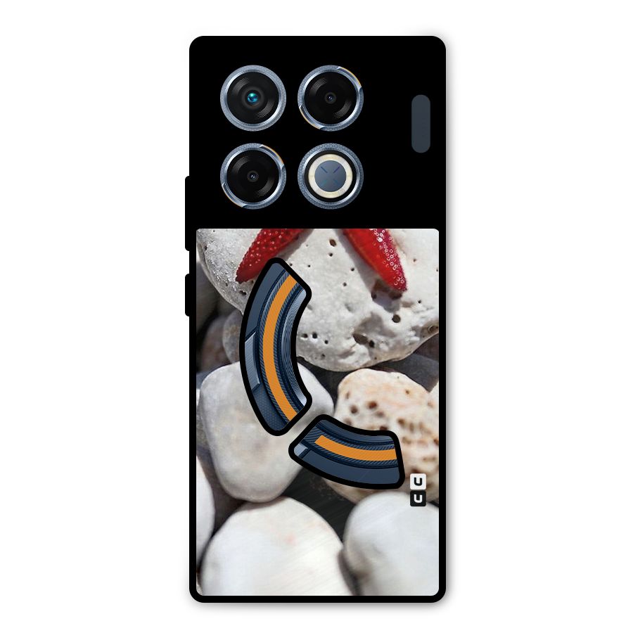 Red Star Fish Metal Back Case for Infinix GT 20 Pro