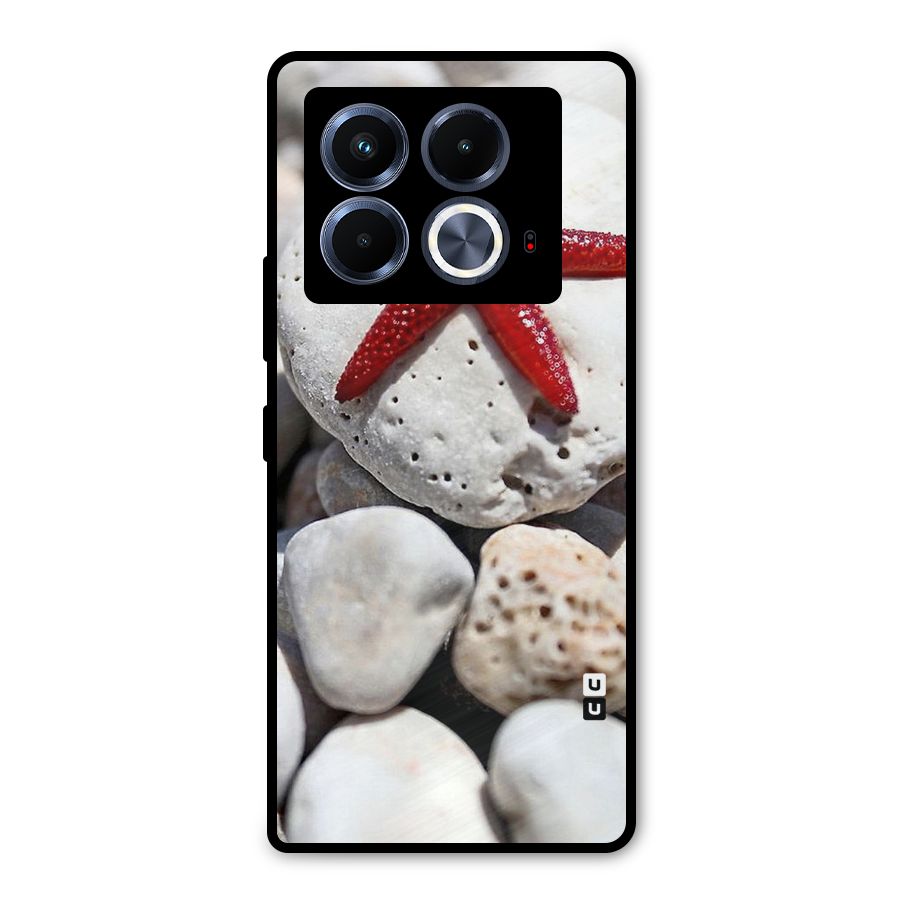 Red Star Fish Metal Back Case for Infinix Note 40 5G