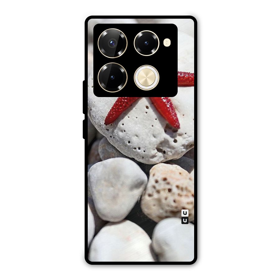 Red Star Fish Metal Back Case for Infinix Note 40 Pro Plus