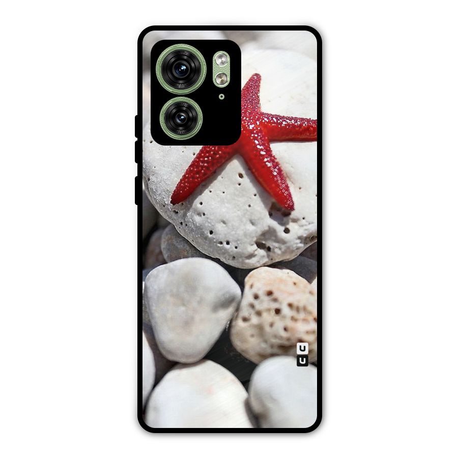 Red Star Fish Metal Back Case for Motorola Edge 40 5G
