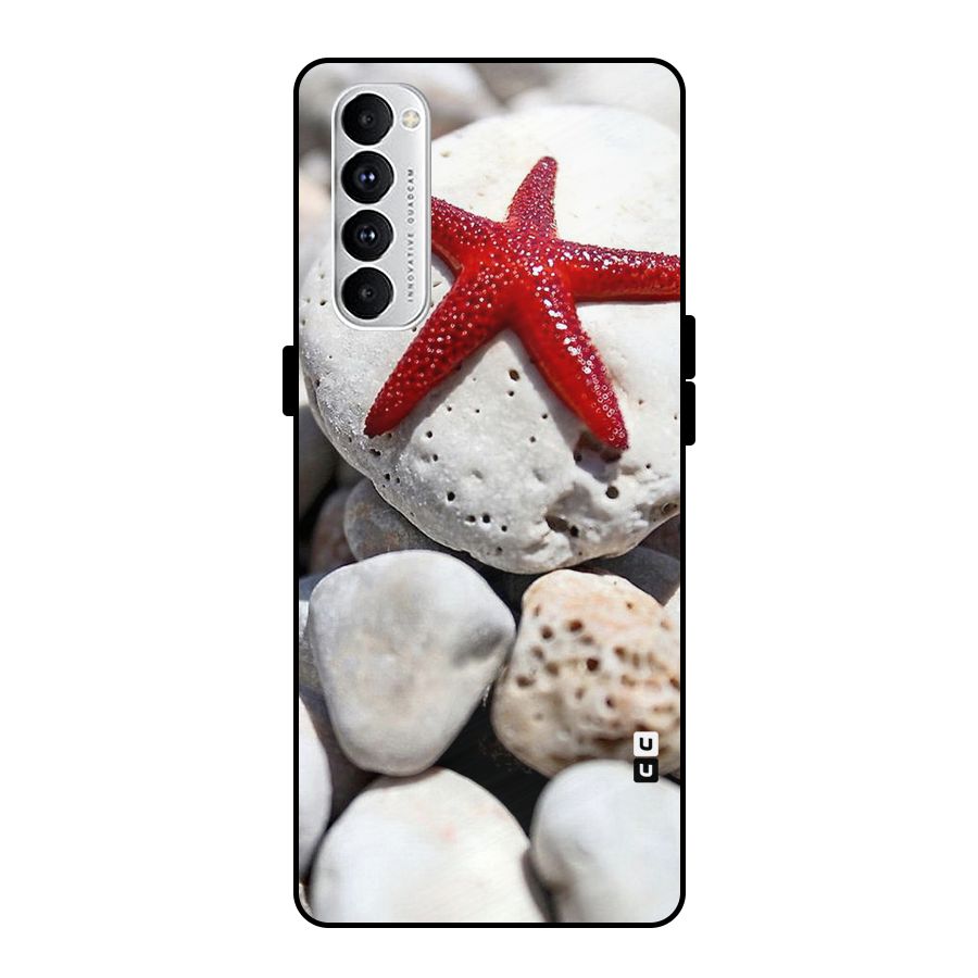 Red Star Fish Metal Back Case for Oppo Reno4 Pro