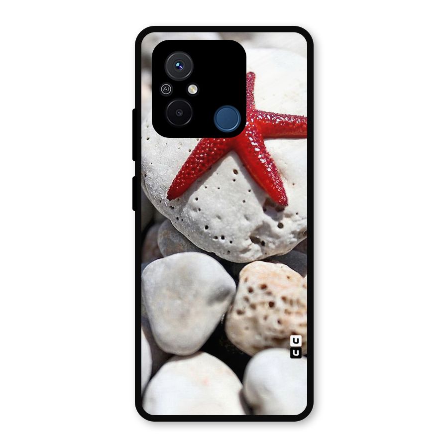Red Star Fish Metal Back Case for Poco C55