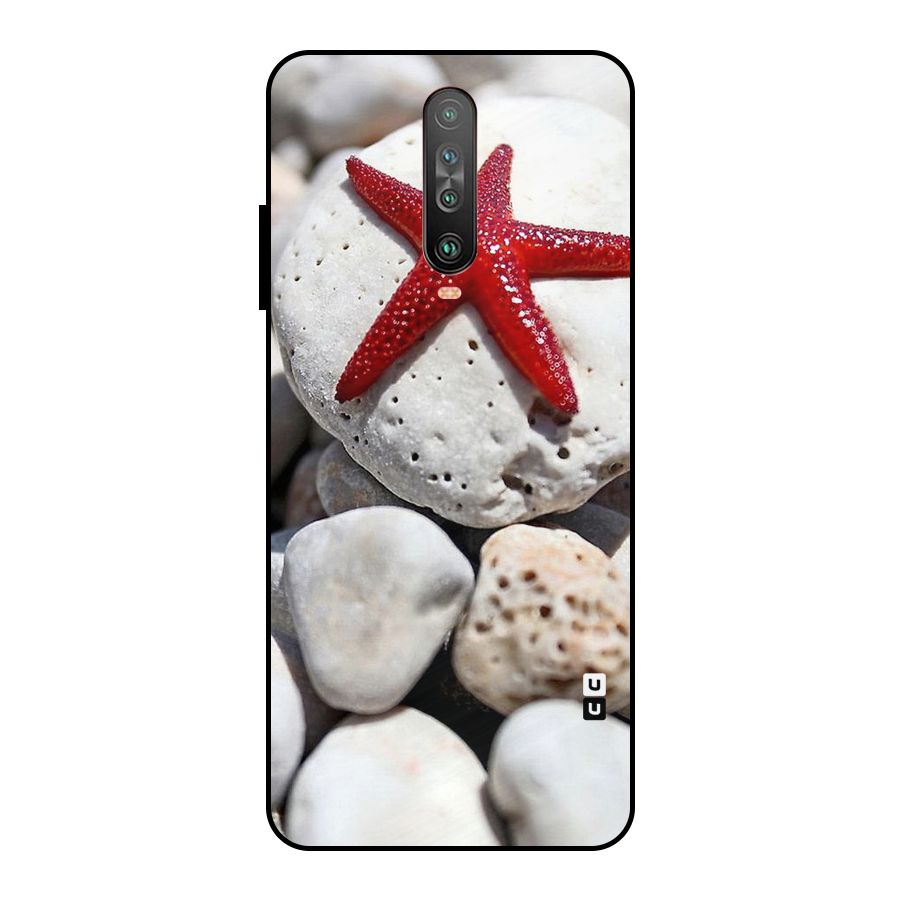Red Star Fish Metal Back Case for Poco X2