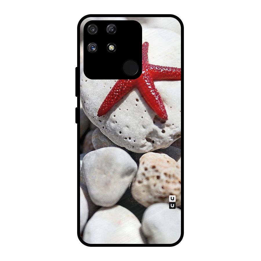 Red Star Fish Metal Back Case for Realme Narzo 50A