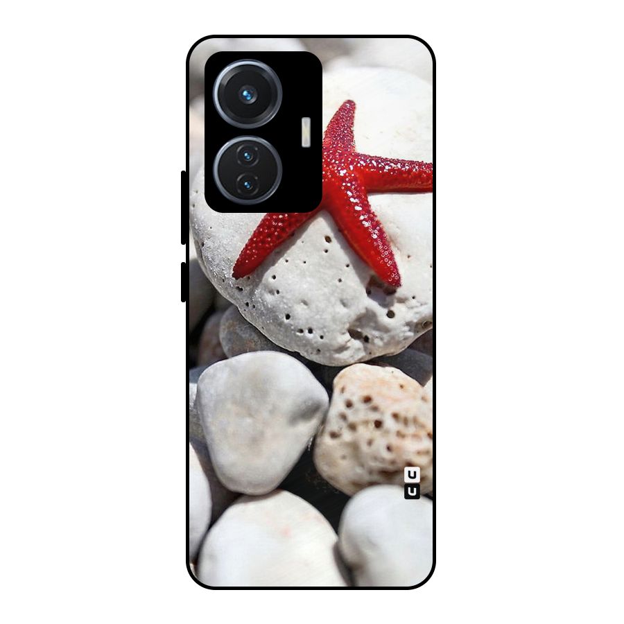 Red Star Fish Metal Back Case for Vivo T1 44W