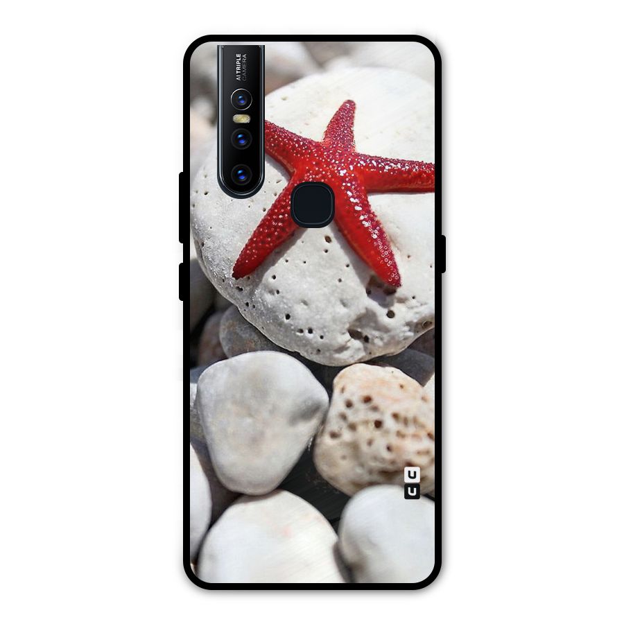 Red Star Fish Metal Back Case for Vivo V15