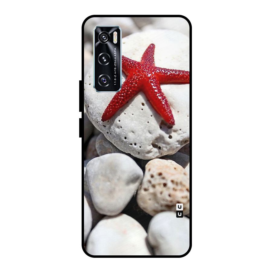 Red Star Fish Metal Back Case for Vivo V20 SE