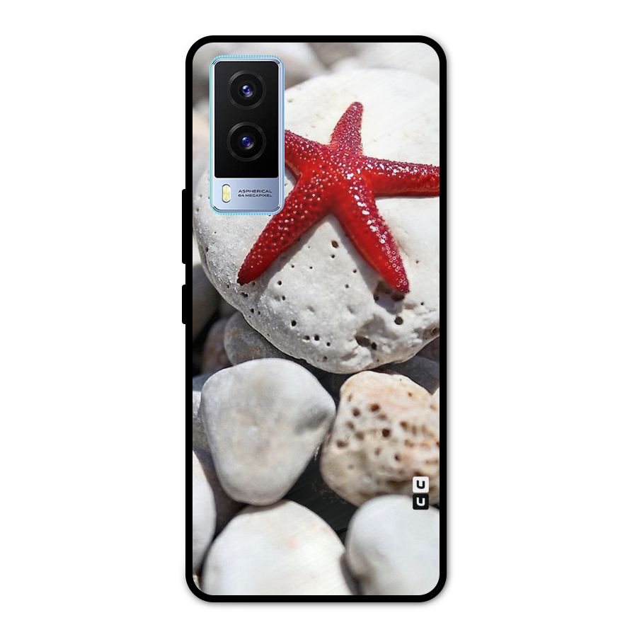 Red Star Fish Metal Back Case for Vivo V21e 5G