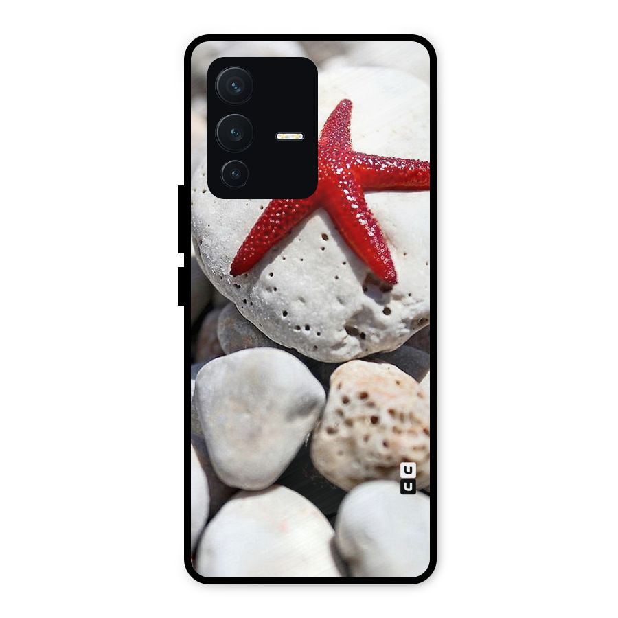 Red Star Fish Metal Back Case for Vivo V23 5G