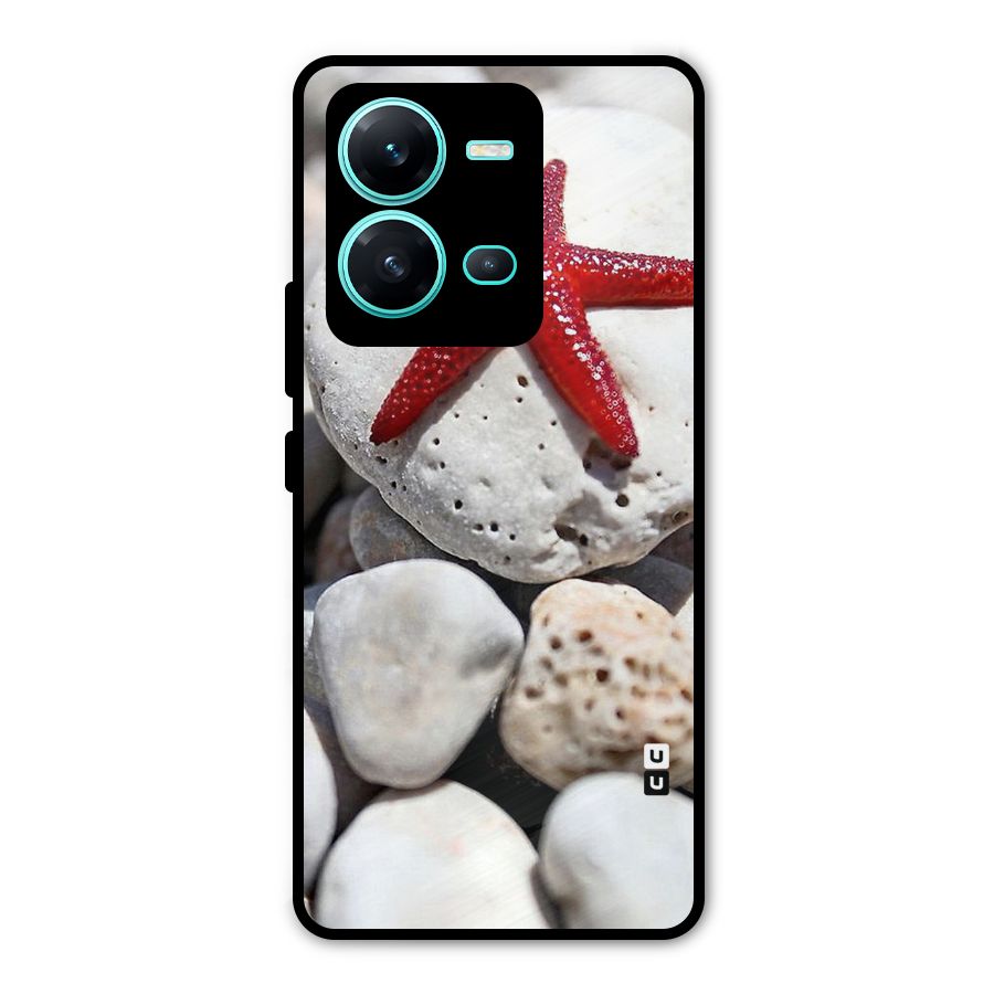 Red Star Fish Metal Back Case for Vivo V25