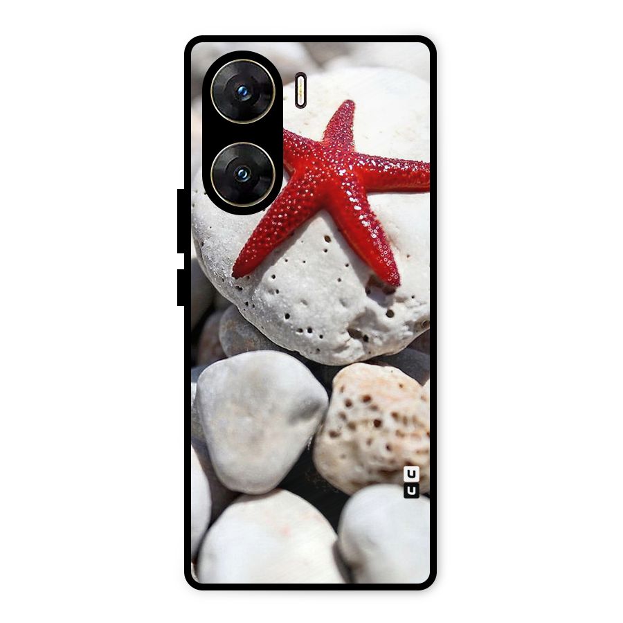 Red Star Fish Metal Back Case for Vivo V29e
