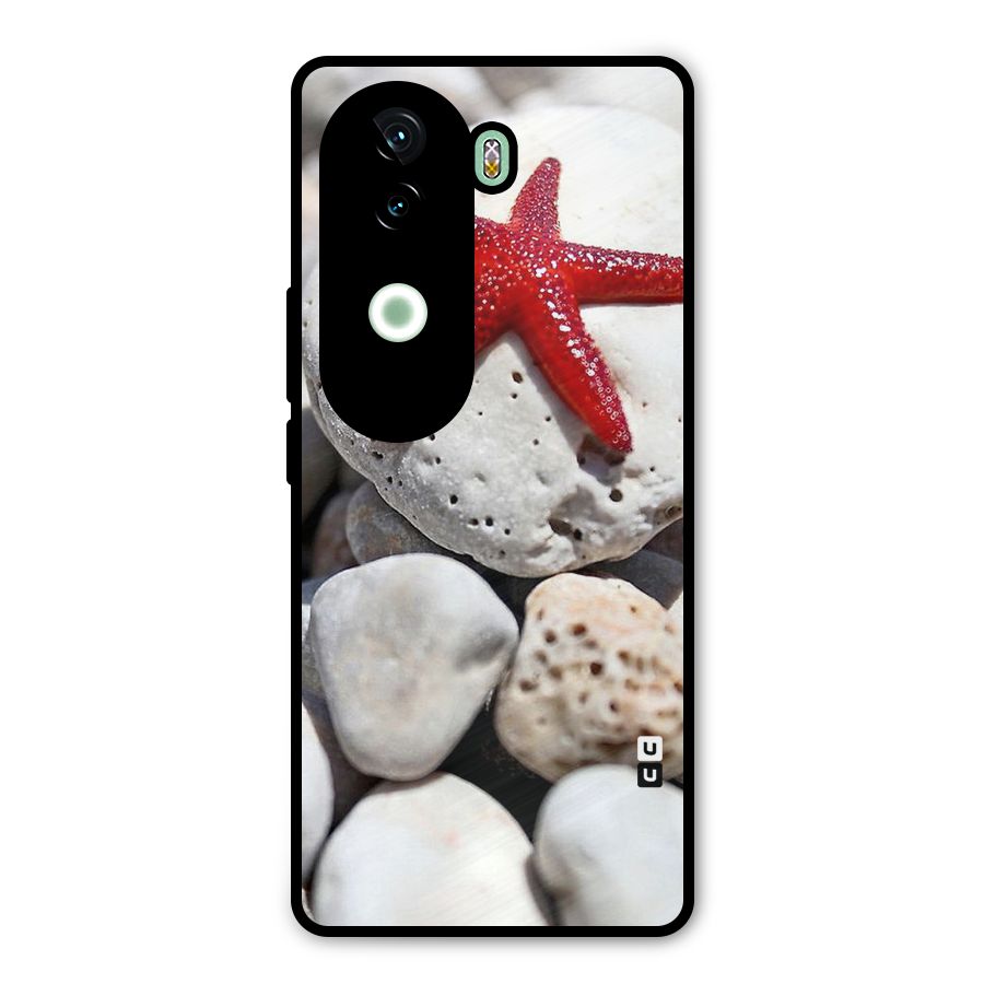Red Star Fish Metal Back Case for Vivo V40e