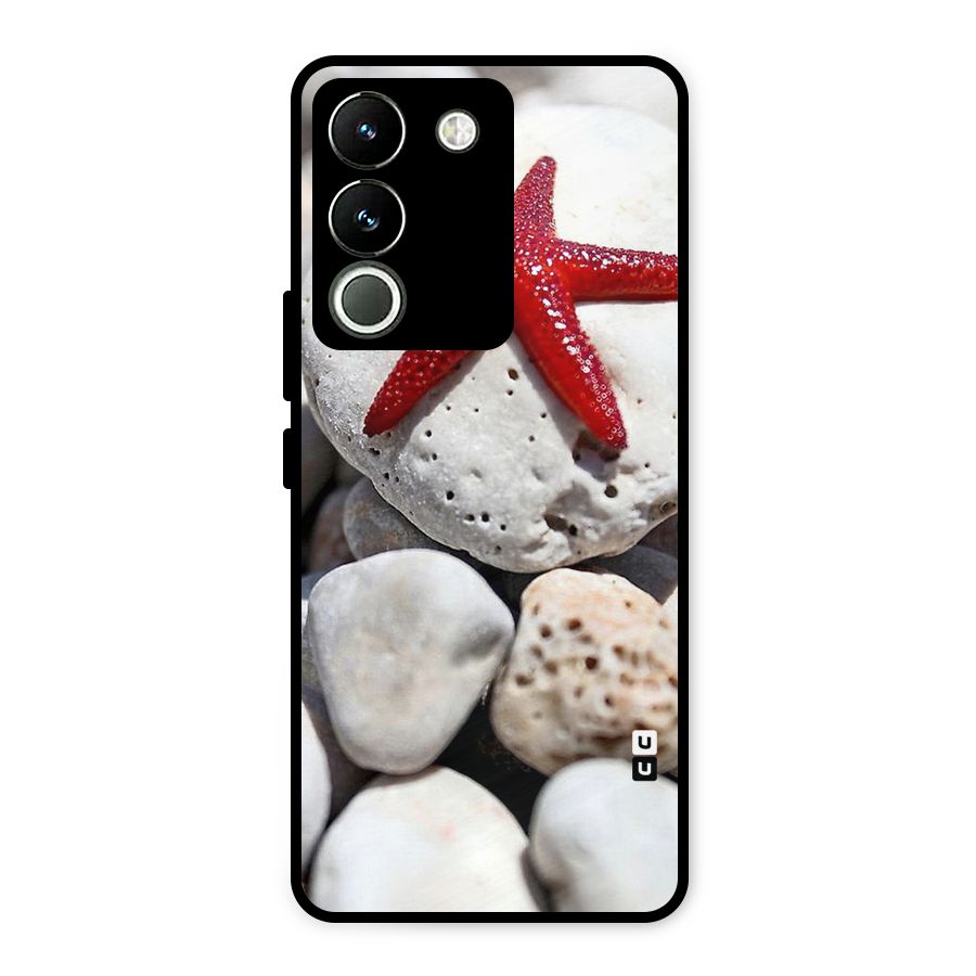 Red Star Fish Metal Back Case for Vivo Y200