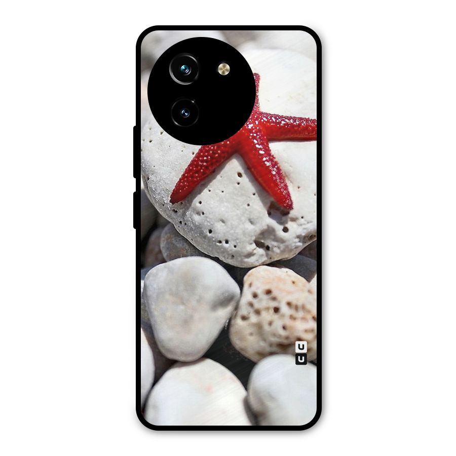Red Star Fish Metal Back Case for Vivo Y200i