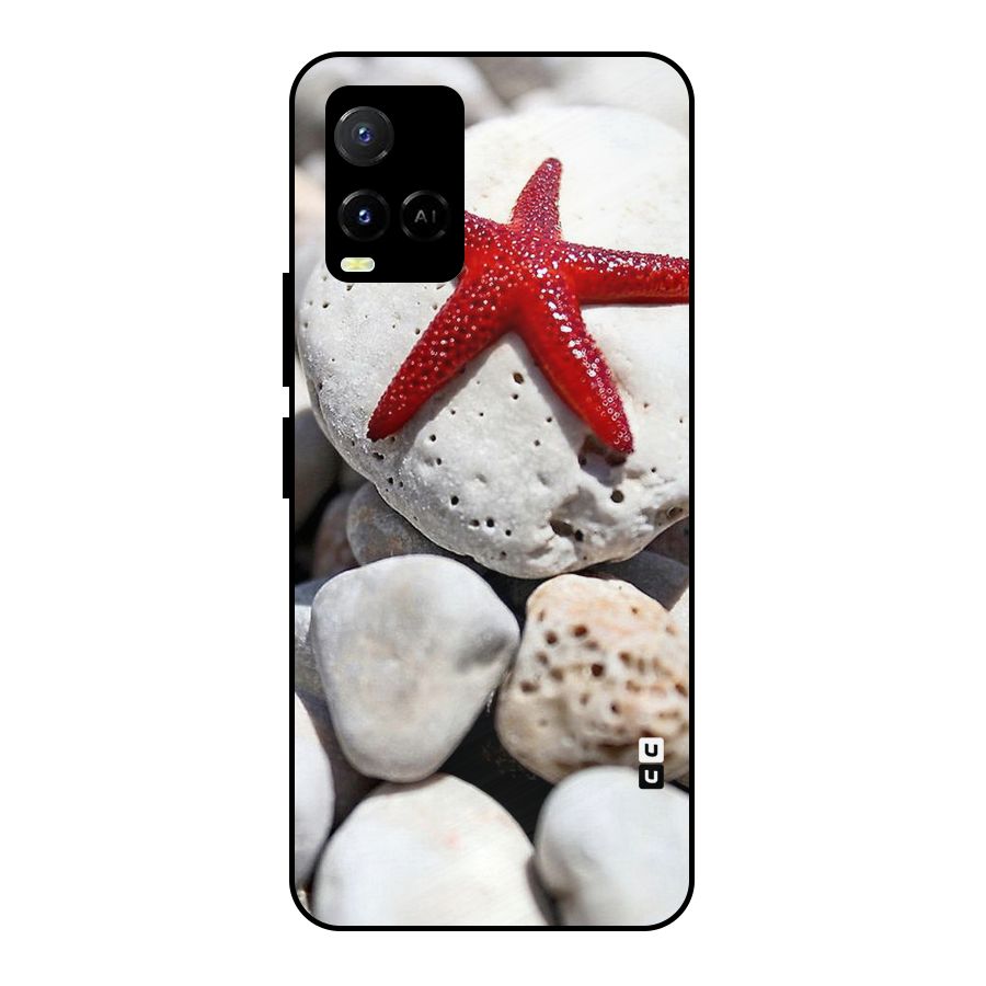 Red Star Fish Metal Back Case for Vivo Y21A