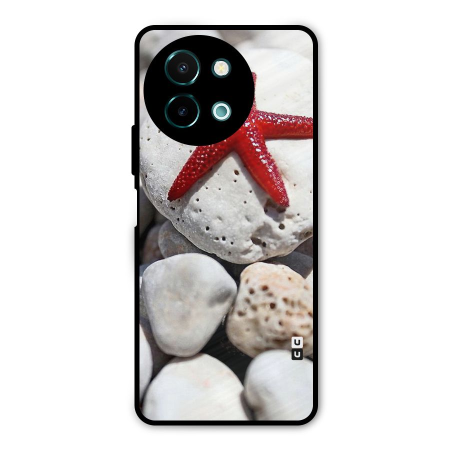 Red Star Fish Metal Back Case for Vivo Y58