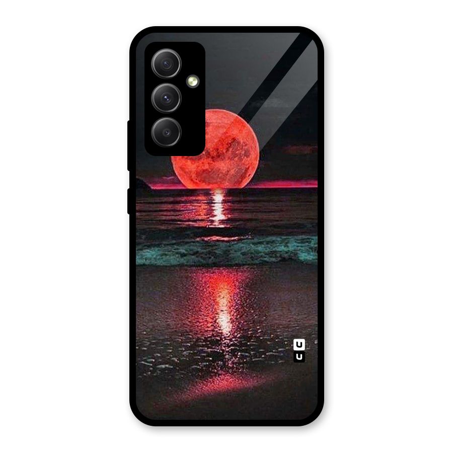 Red Sun Ocean Glass Back Case for Galaxy A34
