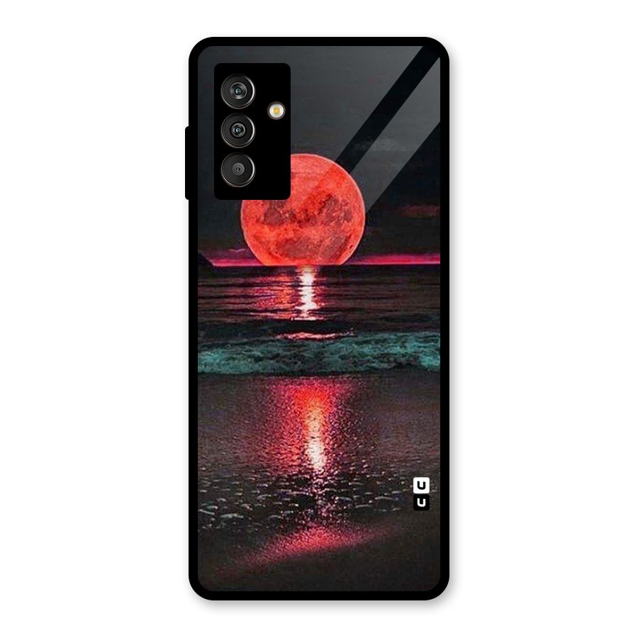 Red Sun Ocean Glass Back Case for Galaxy M13