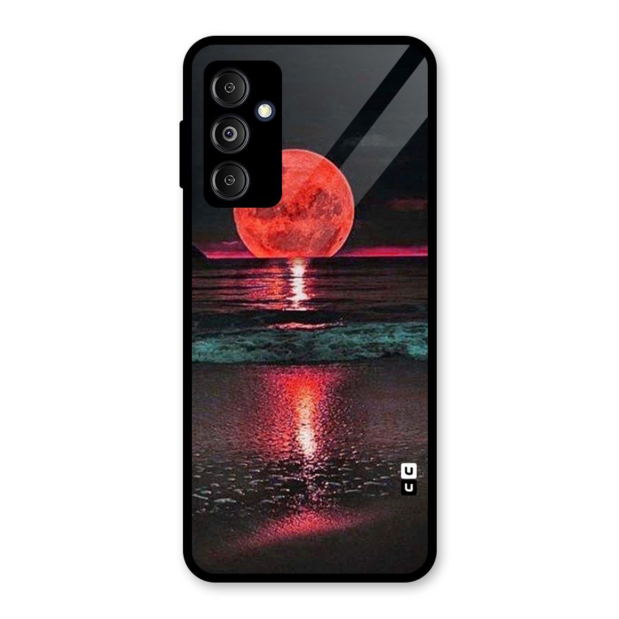 Red Sun Ocean Glass Back Case for Galaxy M14 5G